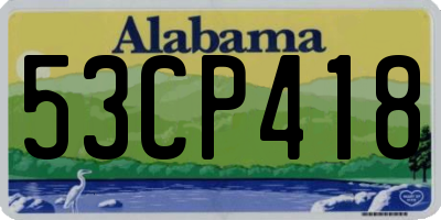 AL license plate 53CP418