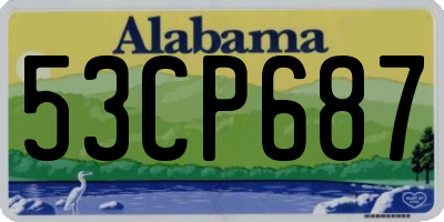 AL license plate 53CP687