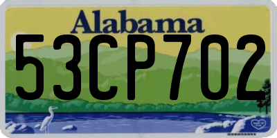 AL license plate 53CP702