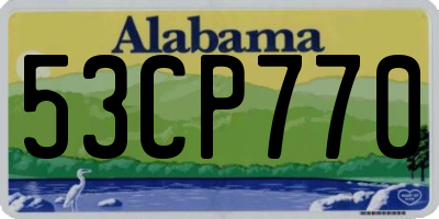 AL license plate 53CP770