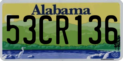 AL license plate 53CR136