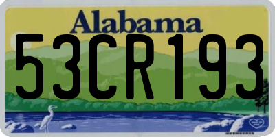 AL license plate 53CR193