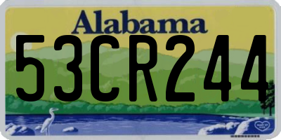 AL license plate 53CR244
