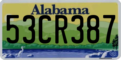 AL license plate 53CR387