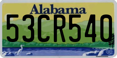AL license plate 53CR540