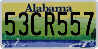 AL license plate 53CR557