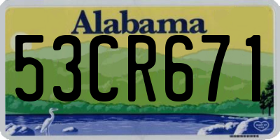AL license plate 53CR671