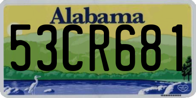 AL license plate 53CR681