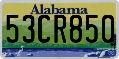 AL license plate 53CR850