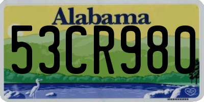 AL license plate 53CR980