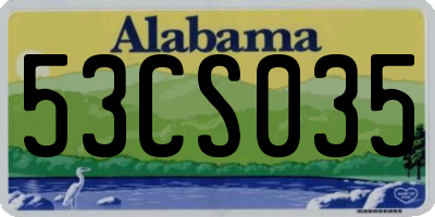 AL license plate 53CS035