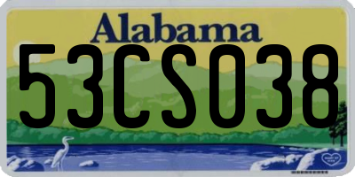 AL license plate 53CS038