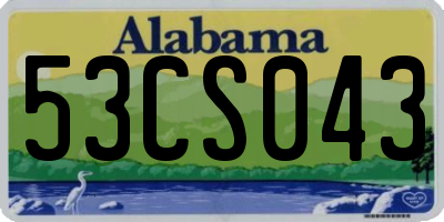 AL license plate 53CS043
