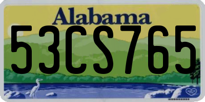 AL license plate 53CS765