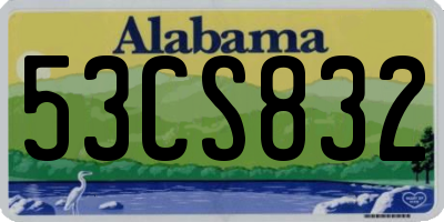 AL license plate 53CS832