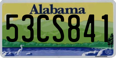 AL license plate 53CS841