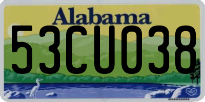 AL license plate 53CU038