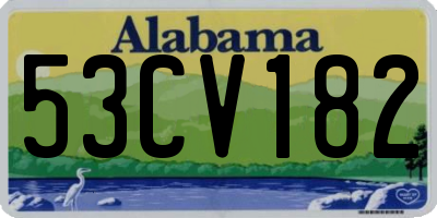 AL license plate 53CV182