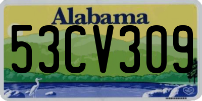 AL license plate 53CV309