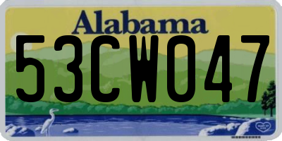 AL license plate 53CW047