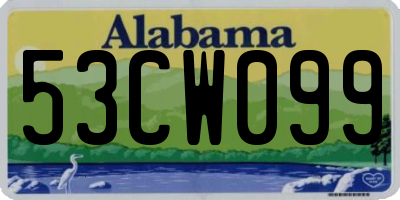 AL license plate 53CW099