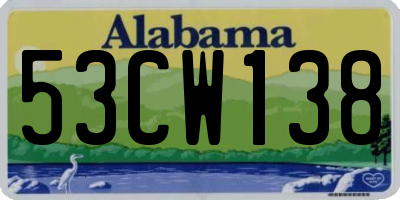 AL license plate 53CW138