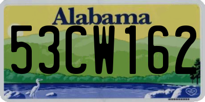 AL license plate 53CW162