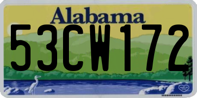 AL license plate 53CW172