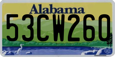 AL license plate 53CW260