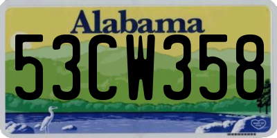 AL license plate 53CW358