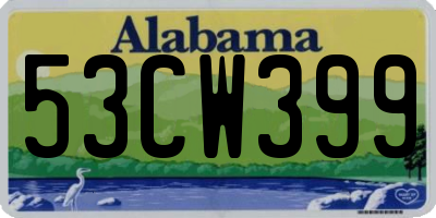 AL license plate 53CW399