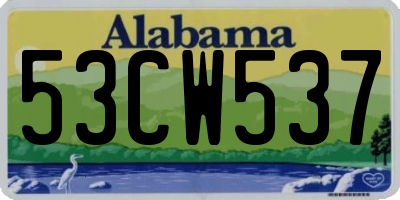 AL license plate 53CW537