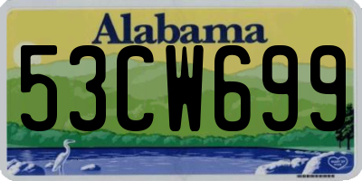 AL license plate 53CW699