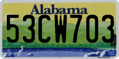 AL license plate 53CW703