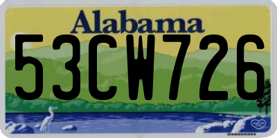 AL license plate 53CW726