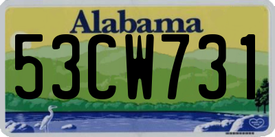 AL license plate 53CW731