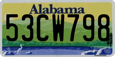 AL license plate 53CW798