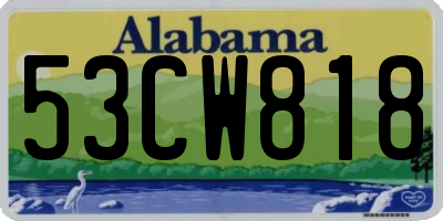 AL license plate 53CW818