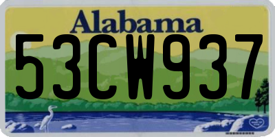 AL license plate 53CW937