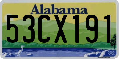 AL license plate 53CX191