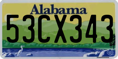 AL license plate 53CX343