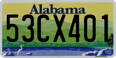 AL license plate 53CX401