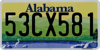 AL license plate 53CX581