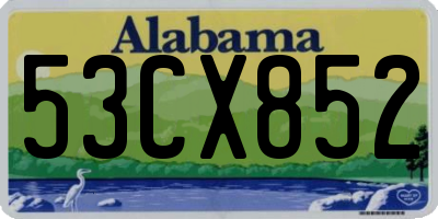 AL license plate 53CX852