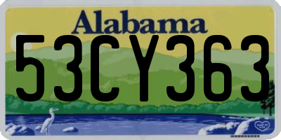 AL license plate 53CY363
