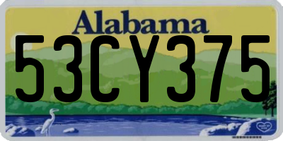AL license plate 53CY375