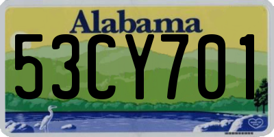 AL license plate 53CY701