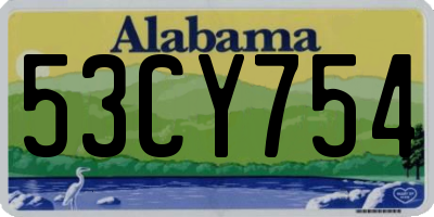 AL license plate 53CY754