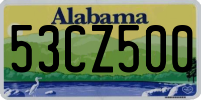 AL license plate 53CZ500