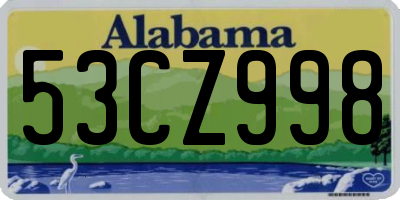 AL license plate 53CZ998